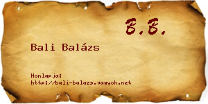 Bali Balázs névjegykártya