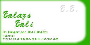balazs bali business card
