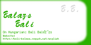 balazs bali business card